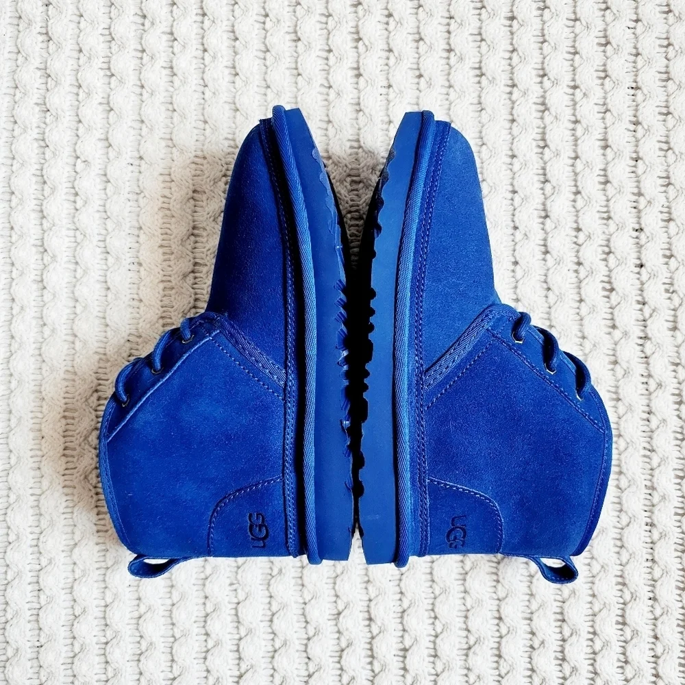 UGG Neumel II Chukka Boots Unisex Dive Blue Leather Suede Wool Lined Big Kid 3